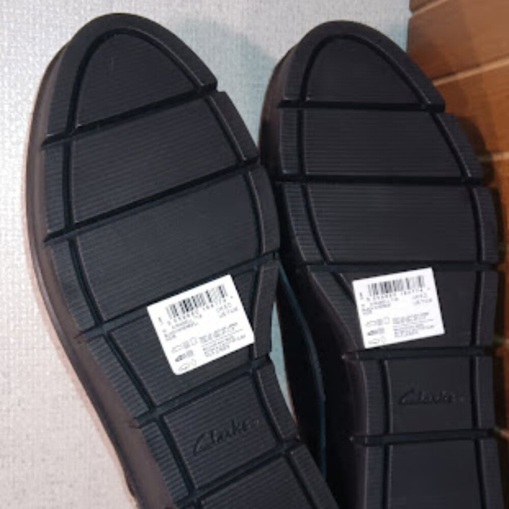 Clarks Collection Women 7.5 Plaid Fabric Oxford Wedge Platform Loafer Black NWT - Picture 8 of 10
